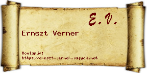 Ernszt Verner névjegykártya